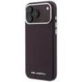 Кожен калъф Karl Lagerfeld HC MagSafe Grained Leather Elongated Logo (KLHMP18XPSWGKLR) - iPhone 18 Pro Max / iPhone 17 Pro Max - Бордо