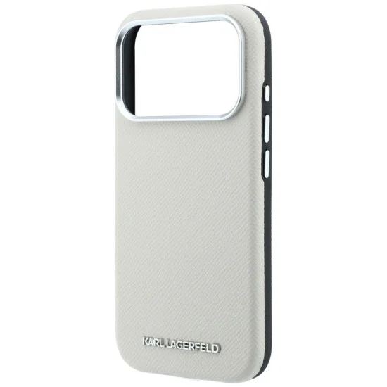 Кожен калъф Karl Lagerfeld - Hardcase MagSafe Grained Leather Elongated Logo (KLHMP18LPSWGKLE) - iPhone 18 Pro / iPhone 17 Pro - Бежов