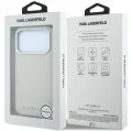 Кожен калъф Karl Lagerfeld - Hardcase MagSafe Grained Leather Elongated Logo (KLHMP18LPSWGKLE) - iPhone 18 Pro / iPhone 17 Pro - Бежов