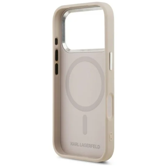 Кожен калъф Karl Lagerfeld Leather Ring Karl RSG Logo MagSafe (KLHMP18LPSKRSGEP) - iPhone 18 Pro / iPhone 17 Pro - Розов