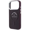 Кожен калъф Karl Lagerfeld Leather Ring Karl RSG Logo MagSafe (KLHMP18LPSKRSGER) - iPhone 18 Pro / iPhone 17 Pro - Бордо