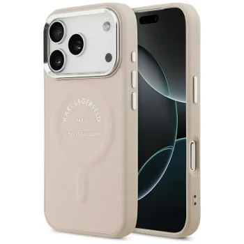 Кожен калъф Karl Lagerfeld Leather Ring Karl RSG Logo MagSafe (KLHMP18XPSKRSGEP) - iPhone 18 Pro Max / iPhone 17 Pro Max - Розов