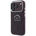 Кожен калъф Karl Lagerfeld Leather Ring Karl RSG Logo MagSafe (KLHMP18XPSKRSGER) - iPhone 18 Pro Max / iPhone 17 Pro Max - Бордо