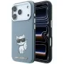 Кожен калъф Karl Lagerfeld Smooth Leather Choupette Sketch MagSafe (KLHMP18L6PWCIKDB) - iPhone 18 Pro / iPhone 17 Pro - Светлосин