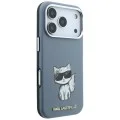 Кожен калъф Karl Lagerfeld Smooth Leather Choupette Sketch MagSafe (KLHMP18L6PWCIKDB) - iPhone 18 Pro / iPhone 17 Pro - Светлосин