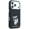 Кожен калъф Karl Lagerfeld Smooth Leather Choupette Sketch MagSafe (KLHMP18L6PWCIKDK) - iPhone 18 Pro / iPhone 17 Pro - Черен