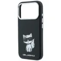 Кожен калъф Karl Lagerfeld Smooth Leather Choupette Sketch MagSafe (KLHMP18L6PWCIKDK) - iPhone 18 Pro / iPhone 17 Pro - Черен