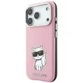 Кожен калъф Karl Lagerfeld Smooth Leather Choupette Sketch MagSafe (KLHMP18L6PWCIKDP) - iPhone 18 Pro / iPhone 17 Pro - Розов