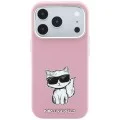 Кожен калъф Karl Lagerfeld Smooth Leather Choupette Sketch MagSafe (KLHMP18L6PWCIKDP) - iPhone 18 Pro / iPhone 17 Pro - Розов