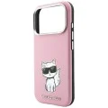 Кожен калъф Karl Lagerfeld Smooth Leather Choupette Sketch MagSafe (KLHMP18L6PWCIKDP) - iPhone 18 Pro / iPhone 17 Pro - Розов