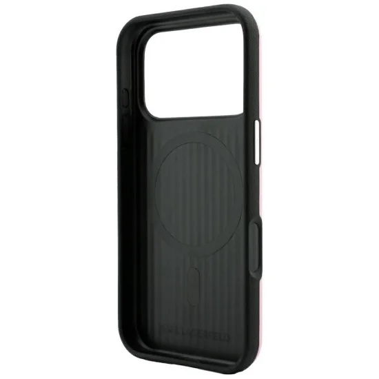 Кожен калъф Karl Lagerfeld Smooth Leather Choupette Sketch MagSafe (KLHMP18L6PWCIKDP) - iPhone 18 Pro / iPhone 17 Pro - Розов