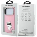 Кожен калъф Karl Lagerfeld Smooth Leather Choupette Sketch MagSafe (KLHMP18L6PWCIKDP) - iPhone 18 Pro / iPhone 17 Pro - Розов