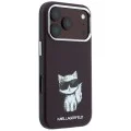 Кожен калъф Karl Lagerfeld Smooth Leather Choupette Sketch MagSafe (KLHMP18L6PWCIKDR) - iPhone 18 Pro / iPhone 17 Pro - Бордо