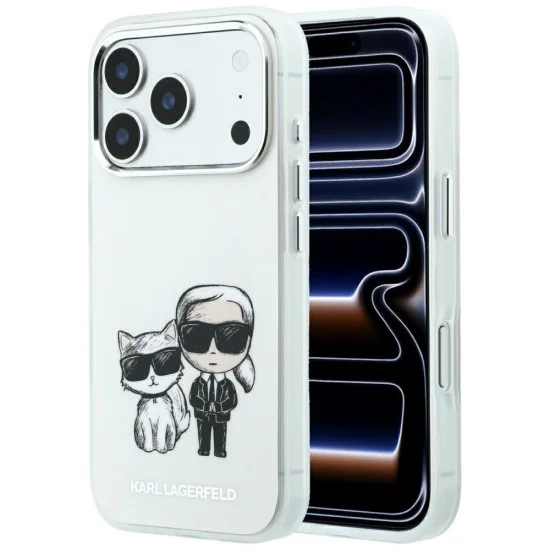Кожен калъф Karl Lagerfeld Smooth Leather KC Bodies Sketch MagSafe (KLHMP18L6PWKCIDE) - iPhone 18 Pro / iPhone 17 Pro - Бежов