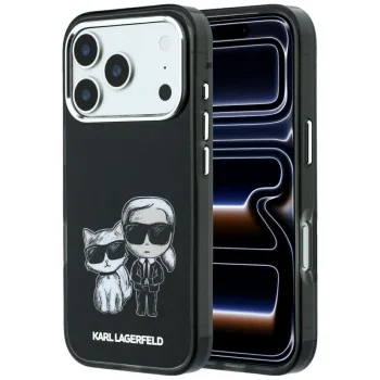 Кожен калъф Karl Lagerfeld Smooth Leather KC Bodies Sketch MagSafe (KLHMP18L6PWKCIDK) - iPhone 18 Pro / iPhone 17 Pro - Черен