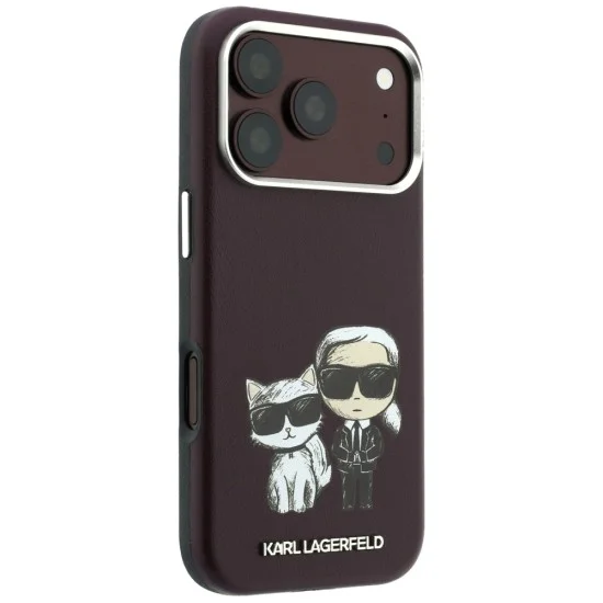 Кожен калъф Karl Lagerfeld Smooth Leather KC Bodies Sketch MagSafe (KLHMP18L6PWKCIDR) - iPhone 18 Pro / iPhone 17 Pro - Бордо