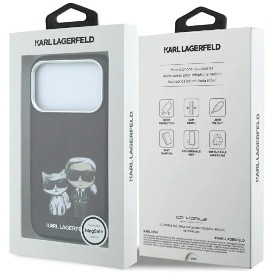 Кожен калъф Karl Lagerfeld Smooth Leather KC Bodies Sketch MagSafe (KLHMP18L6PWKCIDR) - iPhone 18 Pro / iPhone 17 Pro - Бордо