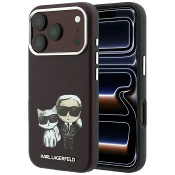 Кожен калъф Karl Lagerfeld Smooth Leather KC Bodies Sketch MagSafe (KLHMP18L6PWKCIDR) - iPhone 18 Pro / iPhone 17 Pro - Бордо