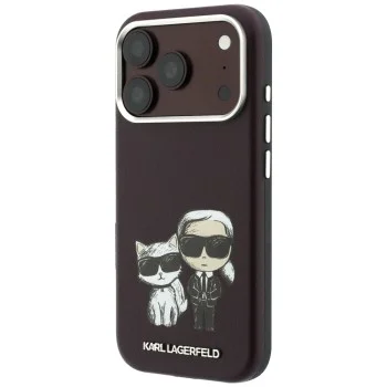 Кожен калъф Karl Lagerfeld Smooth Leather KC Bodies Sketch MagSafe (KLHMP18L6PWKCIDR) - iPhone 18 Pro / iPhone 17 Pro - Бордо