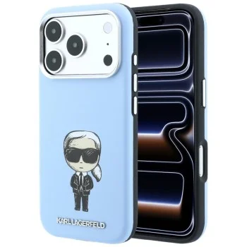 Кожен калъф Karl Lagerfeld Smooth Leather Ikonik Sketch MagSafe (KLHMP18L6PWKIKDB) - iPhone 18 Pro / iPhone 17 Pro - Син