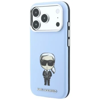Кожен калъф Karl Lagerfeld Smooth Leather Ikonik Sketch MagSafe (KLHMP18L6PWKIKDB) - iPhone 18 Pro / iPhone 17 Pro - Син