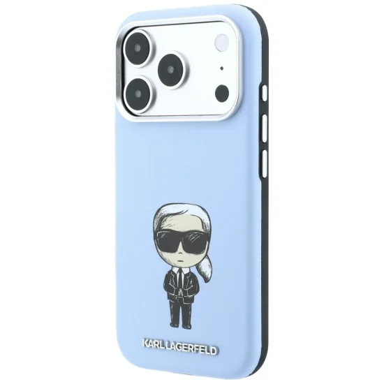 Кожен калъф Karl Lagerfeld Smooth Leather Ikonik Sketch MagSafe (KLHMP18L6PWKIKDB) - iPhone 18 Pro / iPhone 17 Pro - Син