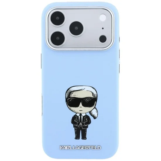 Кожен калъф Karl Lagerfeld Smooth Leather Ikonik Sketch MagSafe (KLHMP18L6PWKIKDB) - iPhone 18 Pro / iPhone 17 Pro - Син