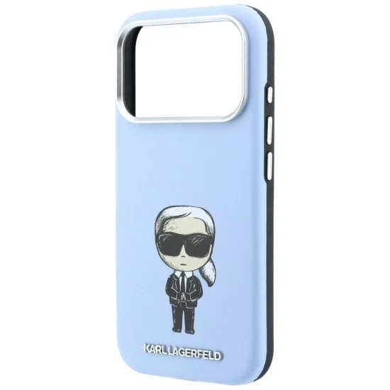 Кожен калъф Karl Lagerfeld Smooth Leather Ikonik Sketch MagSafe (KLHMP18L6PWKIKDB) - iPhone 18 Pro / iPhone 17 Pro - Син