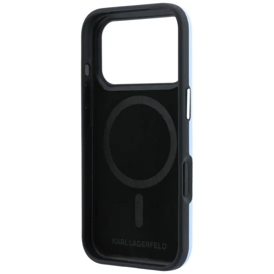 Кожен калъф Karl Lagerfeld Smooth Leather Ikonik Sketch MagSafe (KLHMP18L6PWKIKDB) - iPhone 18 Pro / iPhone 17 Pro - Син