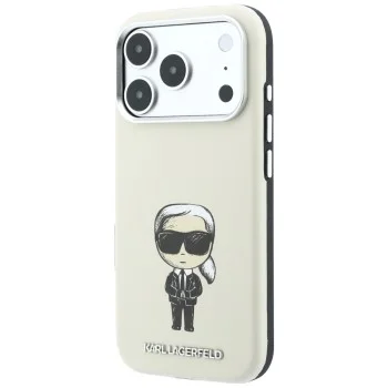 Кожен калъф Karl Lagerfeld Smooth Leather Ikonik Sketch MagSafe (KLHMP18L6PWKIKDE) - iPhone 18 Pro / iPhone 17 Pro - Бежов