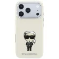 Кожен калъф Karl Lagerfeld Smooth Leather Ikonik Sketch MagSafe (KLHMP18L6PWKIKDE) - iPhone 18 Pro / iPhone 17 Pro - Бежов