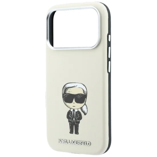 Кожен калъф Karl Lagerfeld Smooth Leather Ikonik Sketch MagSafe (KLHMP18L6PWKIKDE) - iPhone 18 Pro / iPhone 17 Pro - Бежов