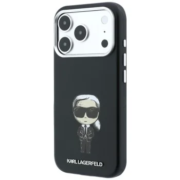 Кожен калъф Karl Lagerfeld Smooth Leather Ikonik Sketch MagSafe (KLHMP18L6PWKIKDK) - iPhone 18 Pro / iPhone 17 Pro - Черен