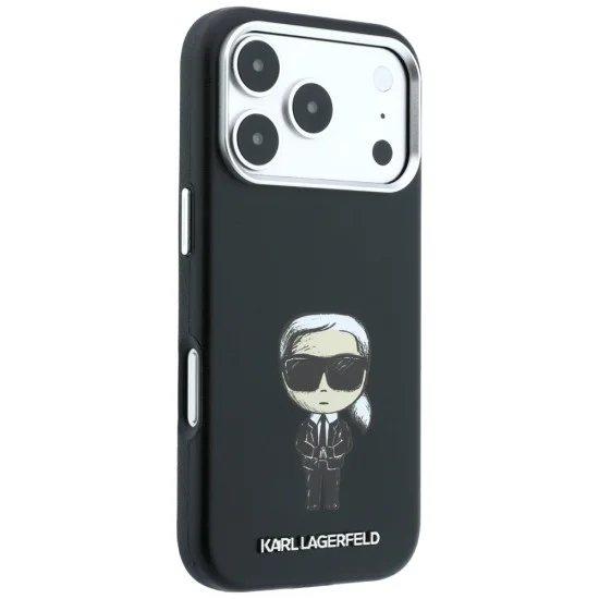 Кожен калъф Karl Lagerfeld Smooth Leather Ikonik Sketch MagSafe (KLHMP18L6PWKIKDK) - iPhone 18 Pro / iPhone 17 Pro - Черен