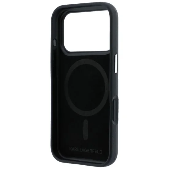 Кожен калъф Karl Lagerfeld Smooth Leather Ikonik Sketch MagSafe (KLHMP18L6PWKIKDK) - iPhone 18 Pro / iPhone 17 Pro - Черен
