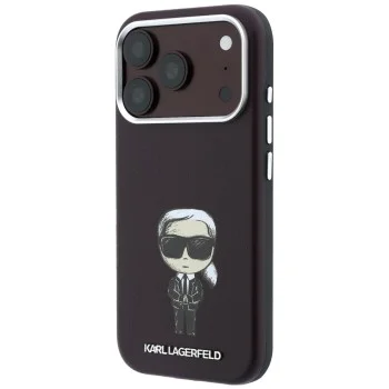 Кожен калъф Karl Lagerfeld Smooth Leather Ikonik Sketch MagSafe (KLHMP18L6PWKIKDR) - iPhone 18 Pro / iPhone 17 Pro - Бордо