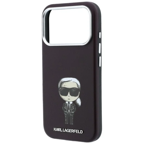 Кожен калъф Karl Lagerfeld Smooth Leather Ikonik Sketch MagSafe (KLHMP18L6PWKIKDR) - iPhone 18 Pro / iPhone 17 Pro - Бордо
