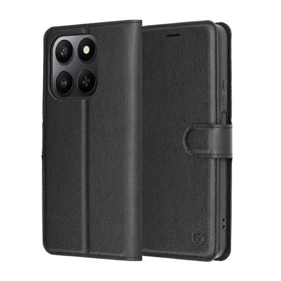 Кожен калъф – Techsuit Leather Folio – Honor 400 Smart 5G / 400 Smart 4G / X7d 4G – Черен