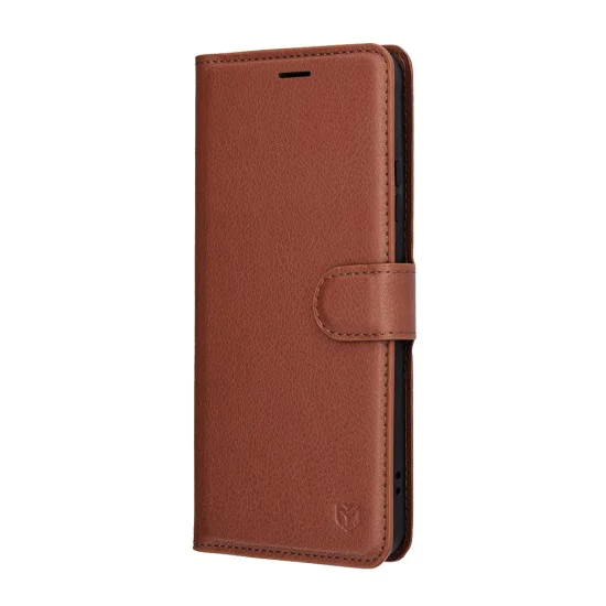 Кожен калъф – Techsuit Leather Folio – Motorola Moto G86 – Кафяв