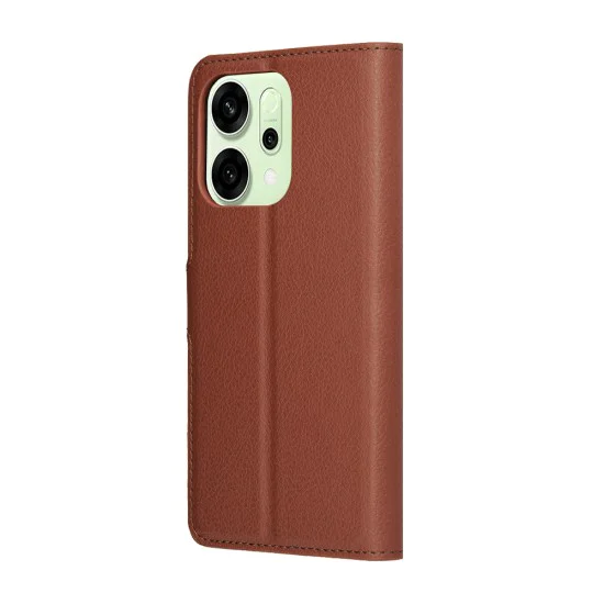 Кожен калъф – Techsuit Leather Folio – Oppo Reno14 – Кафяв