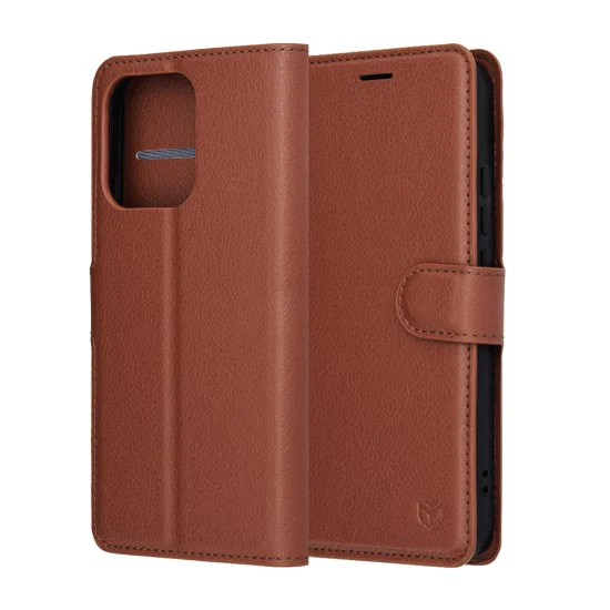 Кожен калъф – Techsuit Leather Folio – Oppo Reno14 – Кафяв