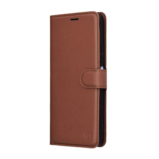 Кожен калъф – Techsuit Leather Folio – Xiaomi Redmi 15 4G / Redmi 15 5G – Кафяв