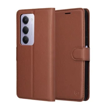 Кожен калъф – Techsuit Leather Folio – Xiaomi Redmi 15 4G / Redmi 15 5G – Кафяв