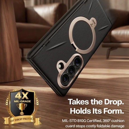 Кожен калъф Torras - QPRO Leather Series - Samsung Galaxy Z Fold8 Ultra - Черен