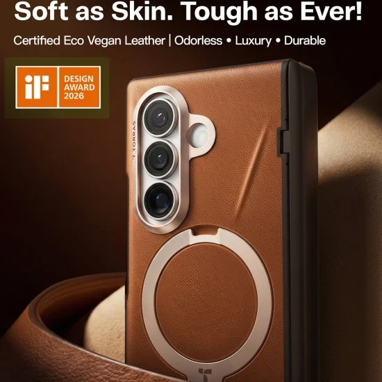 Кожен калъф Torras - QPRO Leather Series - Samsung Galaxy Z Fold8 Ultra - Кафяв