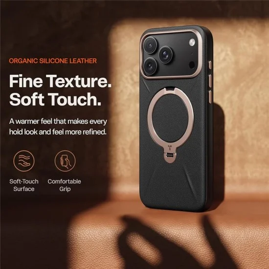 Кожен калъф Torras - QPRO Leather Series - iPhone 18 Pro Max / iPhone 17 Pro Max - Черен