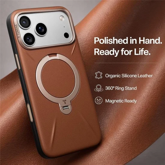 Кожен калъф Torras - QPRO Leather Series - iPhone 18 Pro Max / iPhone 17 Pro Max - Кафяв