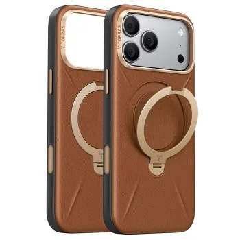 Кожен калъф Torras - QPRO Leather Series - iPhone 18 Pro Max / iPhone 17 Pro Max - Кафяв