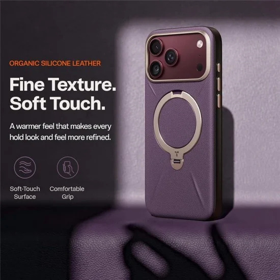 Кожен калъф Torras - QPRO Leather Series - iPhone 18 Pro Max / iPhone 17 Pro Max - Лилав