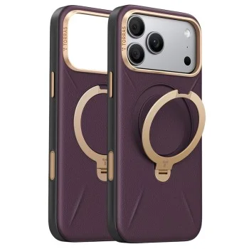Кожен калъф Torras - QPRO Leather Series - iPhone 18 Pro Max / iPhone 17 Pro Max - Лилав